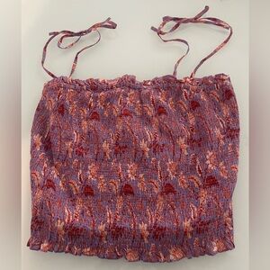 Conditions Apply Smocked Top w/Shoulder Ties Size L
